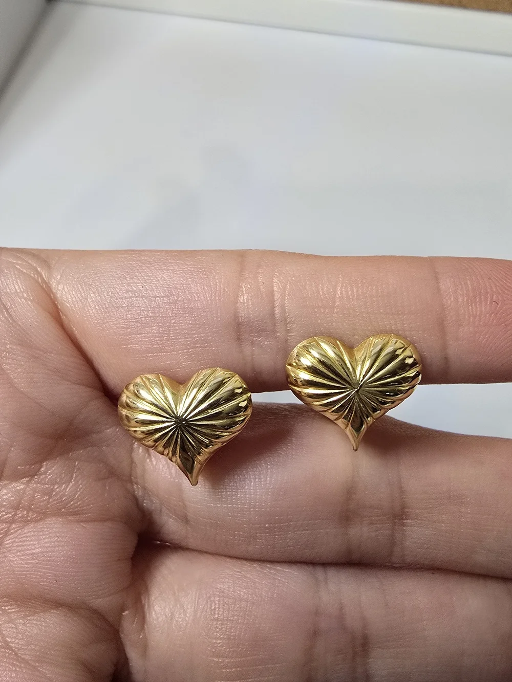 Gold Heart Clip On Earrings